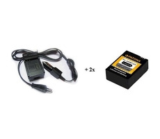 Patona Kit für GoPro 3 Videokamera AHDBT-201 Ladegerät + 2x Akkus