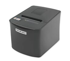 Qoltec 50256 Bondrucker schwarz / Kasse / Thermodrucker / 250 mm pro s / USB / LAN