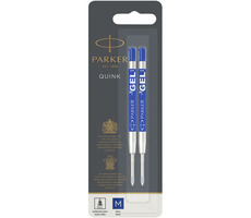 PARKER Quink Kugelschreiber Gel blaue Spitze M 2 Stück / Gelmine für Kugelschreiber