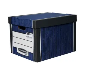 Fellowes Bankers Box Archivierungsbehälter Woodgrain blau (2 Stück)