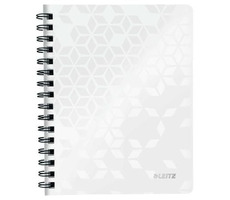 Leitz Wow A5 Block linierte Drahtbindung mit PP-Platten weiß