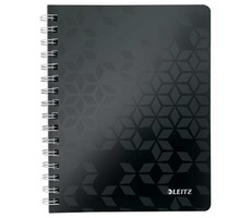 Leitz Wow A5 Block linierte Drahtbindung mit PP-Platten schwarz