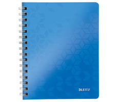 Leitz Wow A5 Block linierte Drahtbindung mit PP-Platten blau
