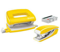 Leitz Wow Mini Heft- und Locher-Set gelb / Heften: bis zu 10 Blatt