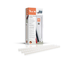 Peach Binderücken Kunststoff 21 Rg A4 12mm weiß 25 Stk