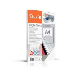 Peach Bindungsfrontplatten 250 gm2 A4 glänzend weiß 100 Stk