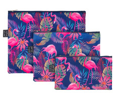 Presco Group Set mit 3 Taschen Flamingos / MINI - 13 x 23 cm / MIDI 20 x 27 cm / MAXI 25 x 32 cm