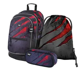 BAAGL SET 3 - Schulset Core Lava / Rucksack / Federmäppchen / Tasche