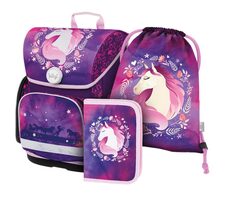 BAAGL SET 3 - Schulset Ergo Horse / Aktentasche / Federmäppchen / Tasche