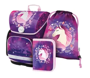 BAAGL SET 3 - Schulset Ergo Horse / Aktentasche / Federmäppchen / Tasche