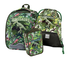 BAAGL SET 3 - Shelly Dinosaur Schulset / Aktentasche / Federmäppchen / Tasche