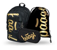BAAGL SET 3 - Skate Gold Schulset / Rucksack / Federmäppchen / Tasche