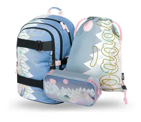 BAAGL SET 3 - Skate Moon Schulset / Rucksack / Federmäppchen / Tasche