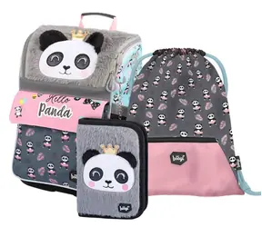 BAAGL SET 3 - Schulset Zippy Panda / Aktentasche / Federmäppchen / Tasche