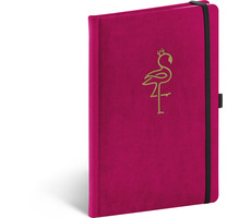 Presco Group Notes Velvet Flamingo / gefüttert / 13 × 21 cm