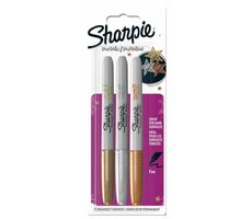Sharpie Marker permanent F 1,4 mm / Metallic-Farben: Gold/Silber/Bronze / 3 Stk 