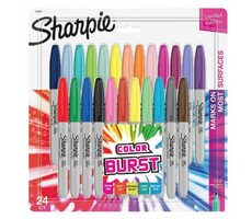 Sharpie Fine Marker permanent Color Burst / runde Spitze F / 24 Stk 