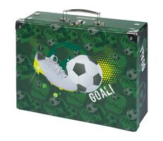 BAAGL Klappbarer Schulkoffer Fußball mit Hardware / 32,5 x 10,5 x 26 cm
