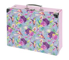 BAAGL Klappbarer Schulkoffer Kolibri mit Beschlägen / 32,5 x 10,5 x 26 cm