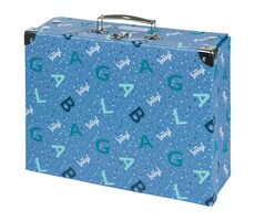 BAAGL Klappbarer Schulkoffer Logo - blau mit Beschlägen / 32,5 x 10,5 x 26 cm