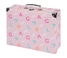 BAAGL Klappbarer Schulkoffer Logo - rosa mit Beschlägen / 32,5 x 10,5 x 26 cm