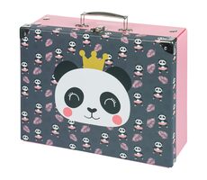 BAAGL Panda faltbarer Schulkoffer mit Beschlägen / 32,5 x 10,5 x 26 cm