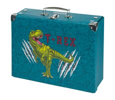 BAAGL Klappbarer Schulkoffer T-REX mit Beschlägen / 32,5 x 10,5 x 26 cm
