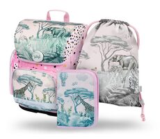 BAAGL SET 3 - Schulset Ergo Safari / Aktentasche / Federmäppchen / Tasche