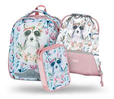 BAAGL SET 3 - Shelly Raccoon Schulset / Aktentasche / Federmäppchen / Tasche