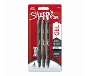Sharpie S-Gel Gelstift 0,7 mm 3 Stück Schwarz