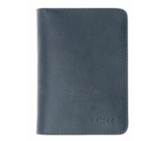 FIXED Passport-Leder-Geldbörse Blau / Echtes Rindsleder / Passgröße