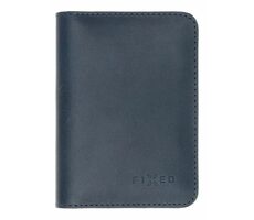 FIXED Wallet XL Ledergeldbörse aus echtem Rindsleder blau