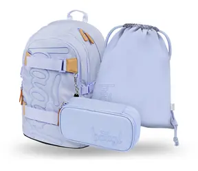 BAAGL SET 3 - Skate Lilac Schulset / Rucksack / Federmäppchen / Tasche