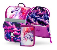 BAAGL 3 SET Zippy Unicorn Kingdom: Aktentasche, Federmäppchen, Tasche / geeignet ab der 1. Klasse