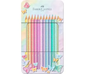Faber-Castell Sparkle Buntstifte in einer Blechdose - 12 Farben