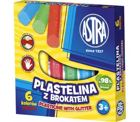ASTRA Plastilin mit Glitzer 6 Farben