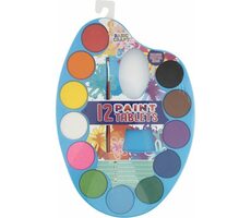GRAFIX Palette mit Wasserfarben und Pinsel Blau