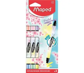 Maped Textmarker Maped Fluo Peps Duo Pastel - 3er-Set