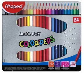Maped Color'Peps dreieckige Buntstifte 24 Stück in einer Blechdose
