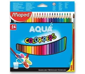 Maped Dreieckige Buntstifte Aqua Color'Peps 24 Stück + Pinsel