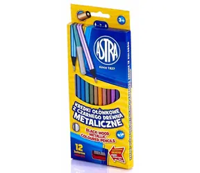ASTRA Metallic-Buntstifte 12 Stück mit Spitzer