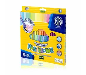 ASTRA Dreieckige doppelseitige Pastellstifte 24 Stück, 48 Farben
