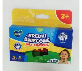 ASTRA BABY Wachsstäbchen Würfel 16 Stück, 8 Farben