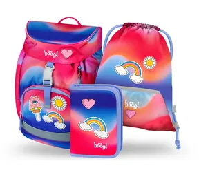 BAAGL SET 3 - Schulset Airy Hippie: Rucksack / Federmäppchen / Tasche