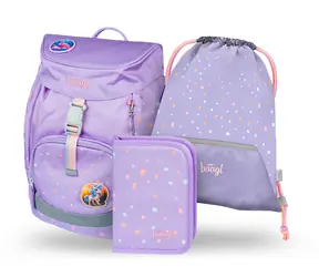 BAAGL SET 3 - Schulset Airy Pets: Rucksack / Federmäppchen / Tasche