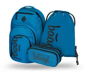 BAAGL SET 3 - Schulset Coolmate Ocean Blue: Rucksack / Federmäppchen / Tasche