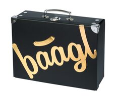 BAAGL Klappbarer Schulkoffer Gold mit Beschlägen / 32,5 x 10,5 x 26 cm