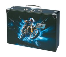 BAAGL Klappbarer Schulkoffer Motorrad mit Zubehör / 32,5 x 10,5 x 26 cm
