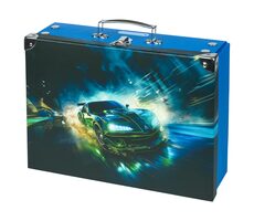 BAAGL Klappbarer Schulkoffer Rennwagen mit Zubehör / 32,5 x 10,5 x 26 cm