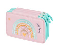 BAAGL Dreistufiges Schulmäppchen Regenbogenrosa